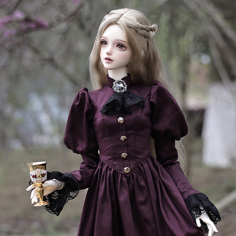 Vintage Collectibles Toys - Elina-Robe violette aristocratique vintage pour femme,